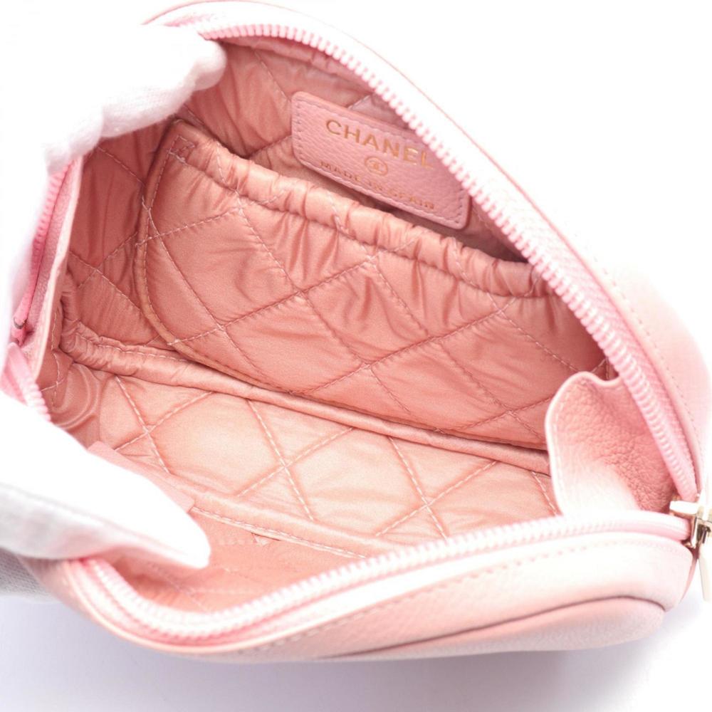 CHANEL Coco Mark Pouch Bag Leather Pink - Picture 4 of 5